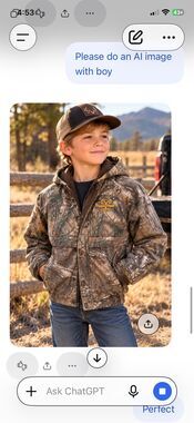 Realtree Boys Camo Hooded Hunting Jacket Size 8 Medium